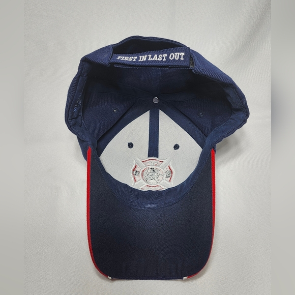 First In Last Out Fire Department Rescue EMS Flame Cap Hat Adult Adjustable - Picture 6 of 12